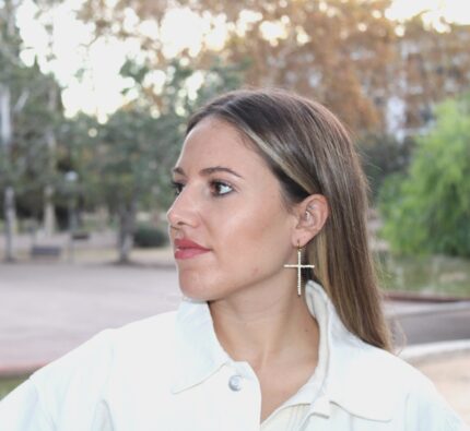 Pendientes cruz zirconitas