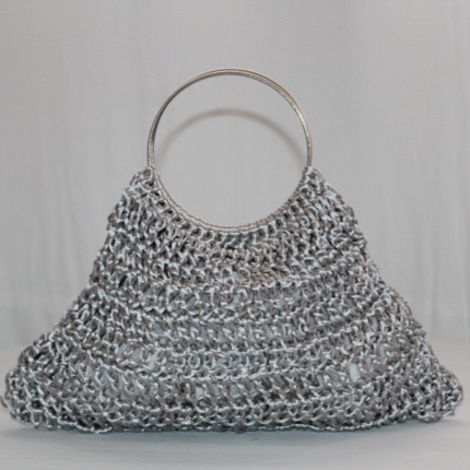 Bolso plata asas redondas crochet hecho a mano